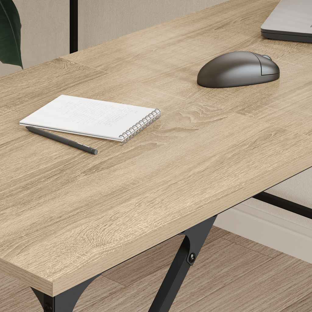 Desk Sonoma Oak 149x149x75 cm Engineered Wood